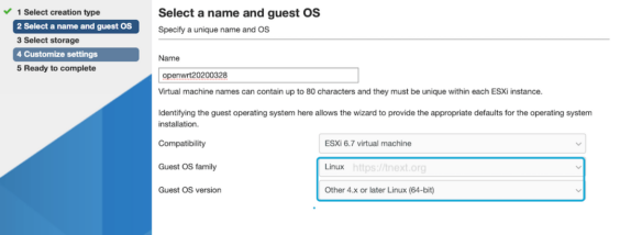 Vmware ESXI 安装Openwrt / LEDE 软路由系统实战