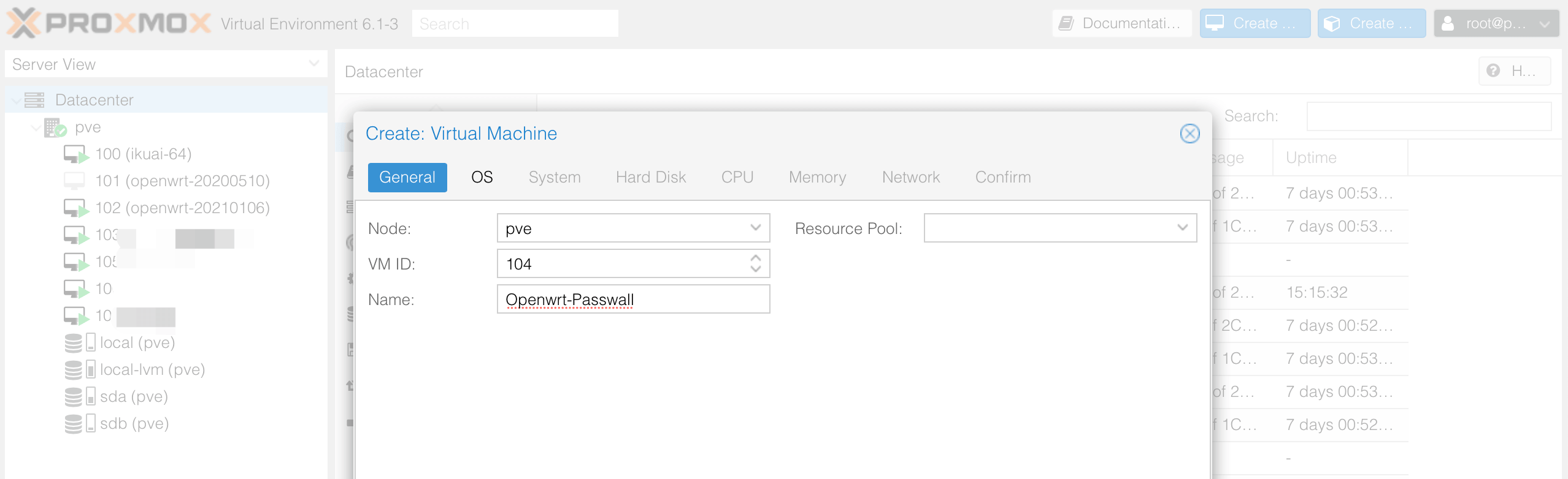 Proxmox VE [PVE] 部署软路由Openwrt[含Passwall]系统, MatrixInfo